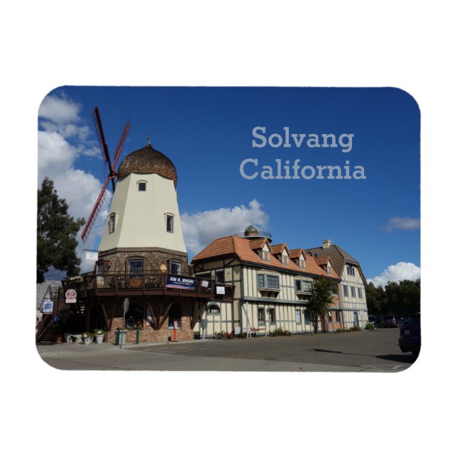 Danish Windmill Solvang California Souvenir Magnet (Horizontal)