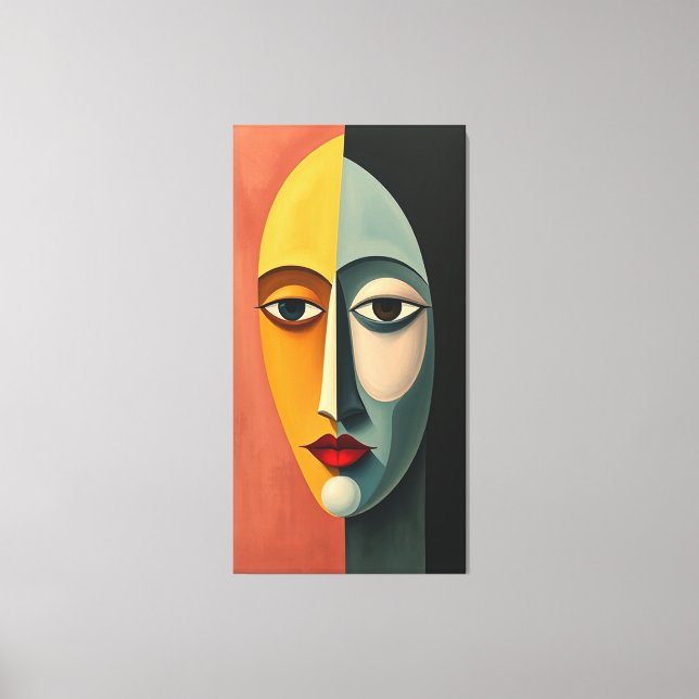 Danishq Expressions Vibrant Minimalist Faces Canvas Print (Front)
