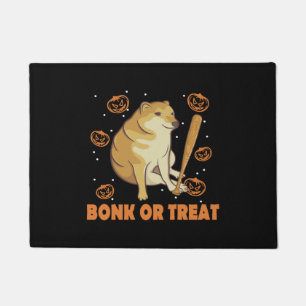 Dank Meme Cheems Halloween Dog Doormat