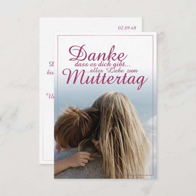 Danke, dass es dich gibt, Muttertag, Mutter & Kind (Front/Back)