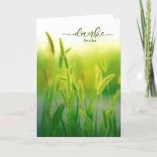 Danke German Language Summer Grasses Thank You Card