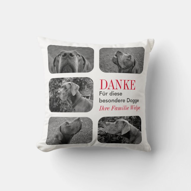 Danke sagen mit queerformat Fotos Throw Pillow (Front)