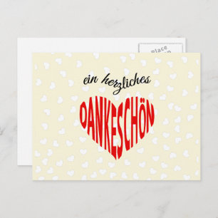 Dankeschon coeur rouge merci carte postale