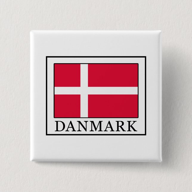 Danmark 2 Inch Square Button (Front)