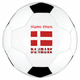 Danmark Dannebrog Red Personalized Name Soccer Ball