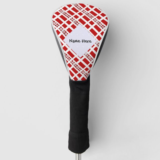 Danmark Dannebrog Tiled Personalized Golf Head Cover (Front)