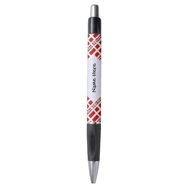 Danmark Dannebrog Tiled Personalized Pen (Front Vertical)
