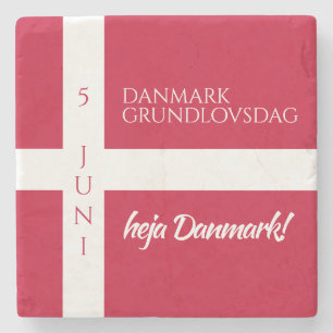 Danmark Grundlovsdag Danish National Day Flag Stone Coaster