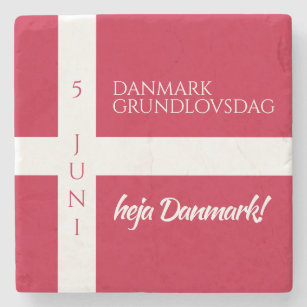 Danmark Grundlovsdag Danish National Day Flag Stone Coaster
