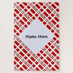 Danmark óg Dannebrog Tiled Personalized Jigsaw Puzzle