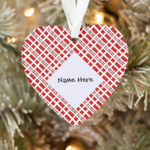 Danmark óg Dannebrog Tiled Personalized Ornament