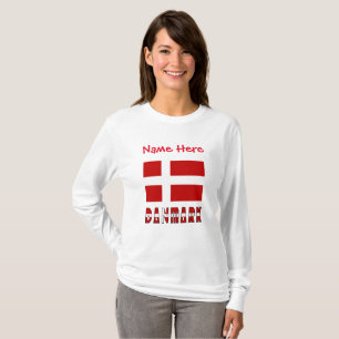 Dannebrog o Danmark Red Personalization T-Shirt