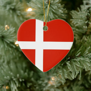 Dannebrog; The Official Flag of Denmark Ceramic Ornament