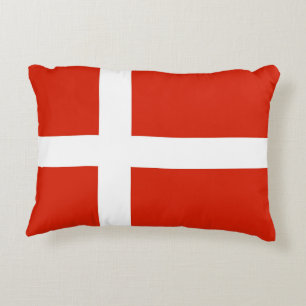 Dannebrog; The Official Flag of Denmark Decorative Pillow
