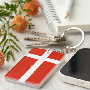 Dannebrog; The Official Flag of Denmark Keychain