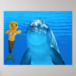Danni the Mermaid and dolphin friend Poster