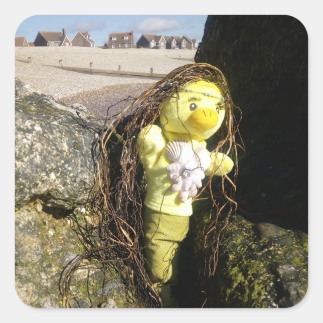 Danni the Mermaid Square Sticker (Front)