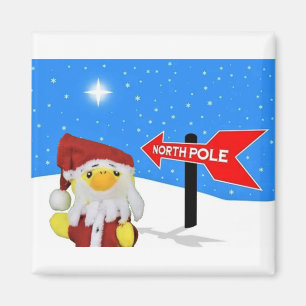 Danny Duck as Santa heads to the North Pole. Magnet