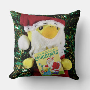 Danny Duck Santa Christmas Throw Pillow