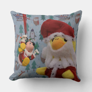 Danny Duck Santa Christmas Throw Pillow