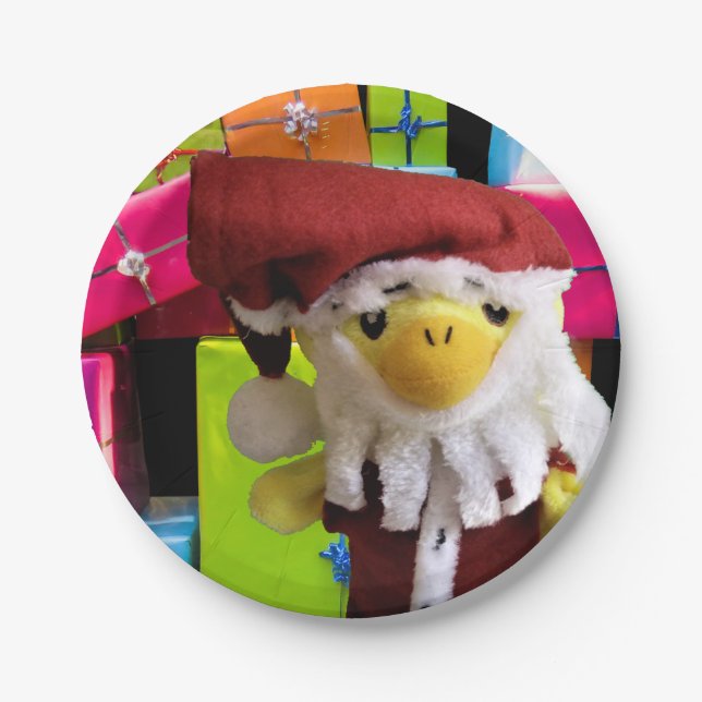 Danny Duck Santa.   Paper Plates (Front)