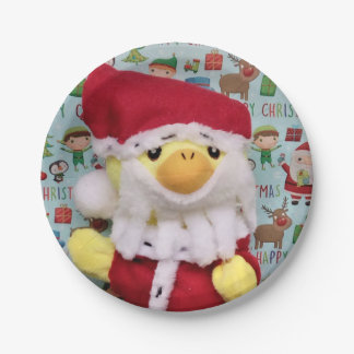Danny Duck Santa. Paper Plates