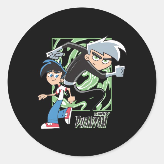 Danny Phantom With Both Danny And Phantom Classic Round Sticker (Front)