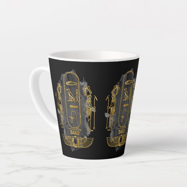 Dano your name in old Egyptian hieroglyphics symb Latte Mug (Left Angle)