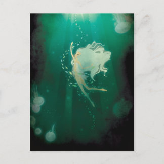 Dans la carte postale bleue