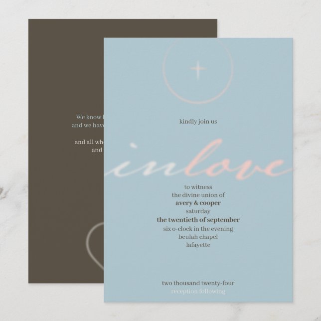 dans la Faire-part de mariage d'amour de Dieu (Devant / Derrière)