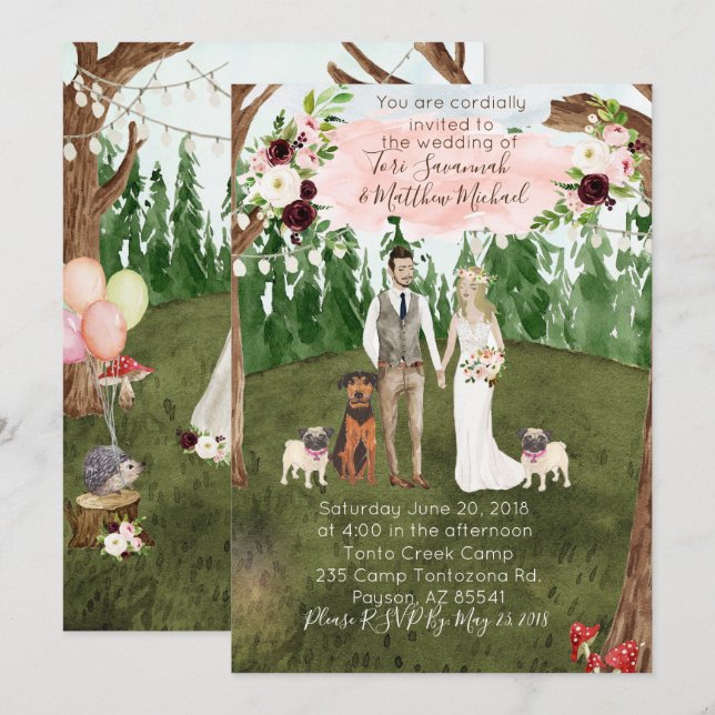 Dans La Faire-part de mariage Forestière (Devant / Derrière)