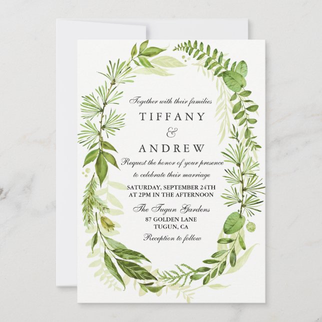 Dans La Forêt De Bois Invitation De Mariage De La  (Devant)