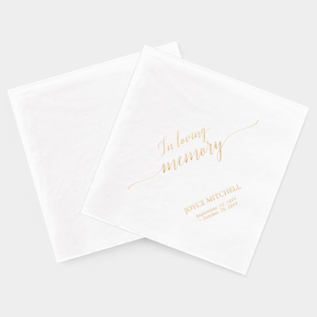 Dans la mémoire aimante | Élégant Script Memorial  (Verso)