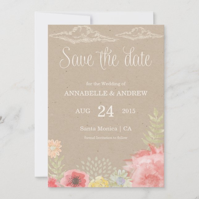 Dans la prairie Mariage d'été Enregistrer la carte (Devant)
