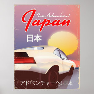 Dans l'aventure ! Poster de voyage des années 80 a