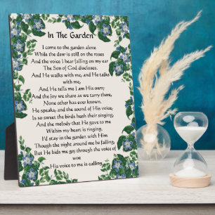 Dans Le Jardin Hymn Fleurs Plaque Florale