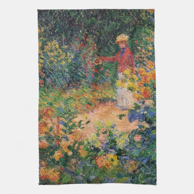 Dans le jardin par Claude Monet Serviette de cuisi (Vertical)