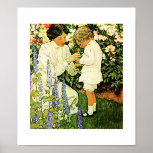"Dans le jardin" par Jessie Willcox Smith Poster