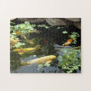 Dans le puzzle de photo d'étang