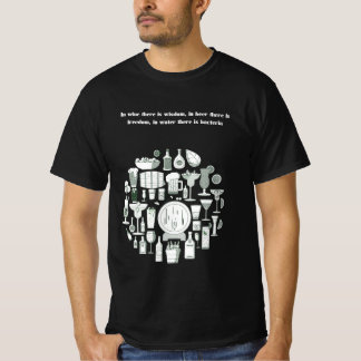 "Dans le vin est la sagesse" imprimer un T-shirt h
