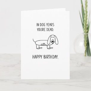 Dans les années de chien drôle carte d'anniversair