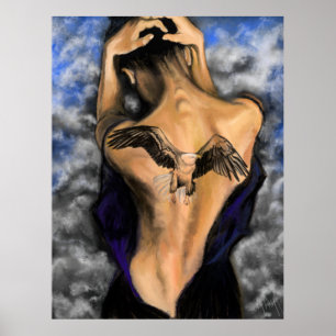 Dans Les Hauteurs - Femme - Poster - Peinture Art