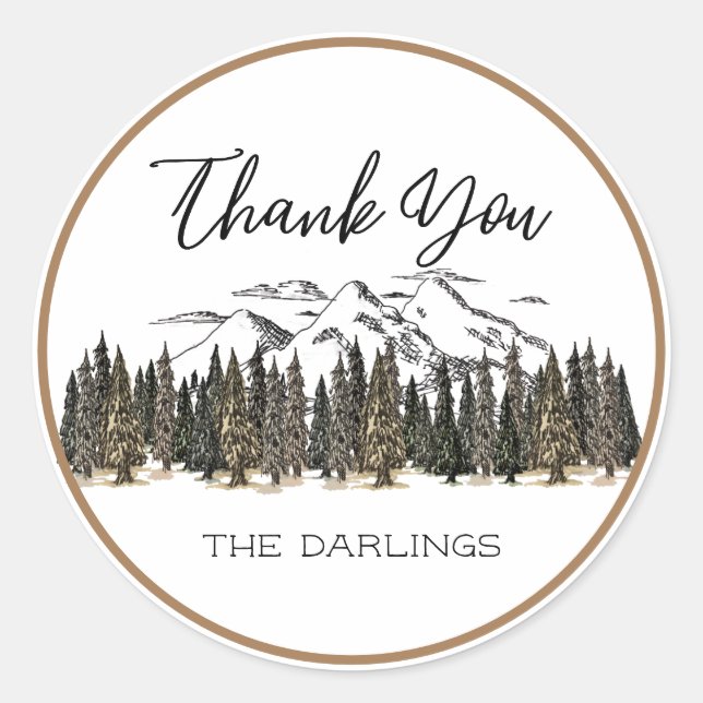 Dans les montagnes Favor Sticker (Devant)