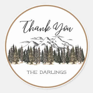 Dans les montagnes Favor Sticker