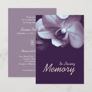 Dans Love Mémoire Orchid DP Funeral Faire-part