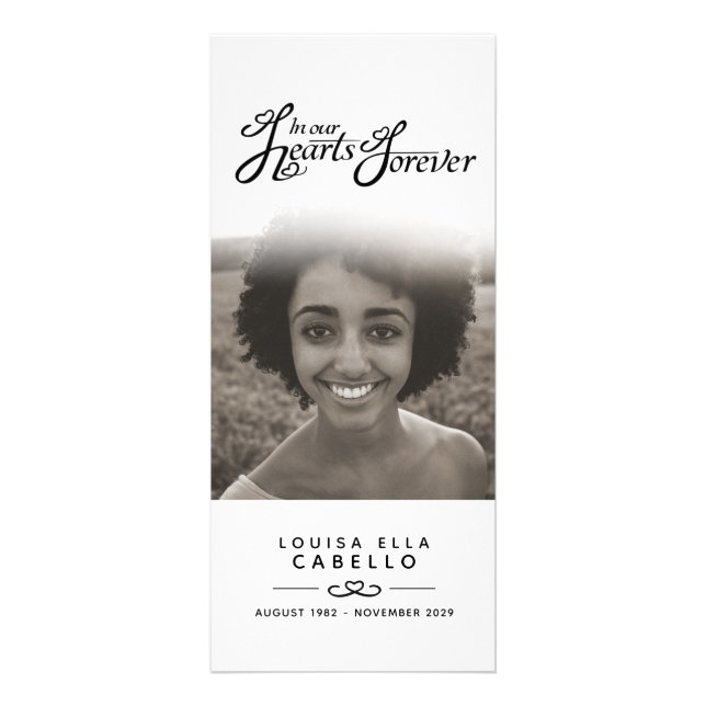 Dans notre coeur programme funéraire blanc noir mo (Dos)