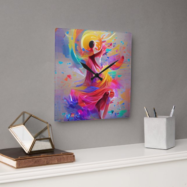 Dans Of Joy Watch Square Wall Clock (Office)