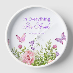 Dans Tout Donner Merci Tour Floral Horloge Mur