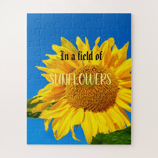 Dans un champ de tournesols photo Puzzle (Vertical)