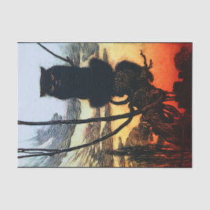 Dans un papier de soie de soie de chat